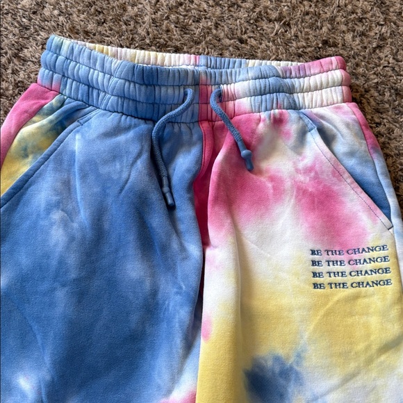 Vitality Fleece Tie Dye “Be The Change” Joggers size S - Picture 5 of 7